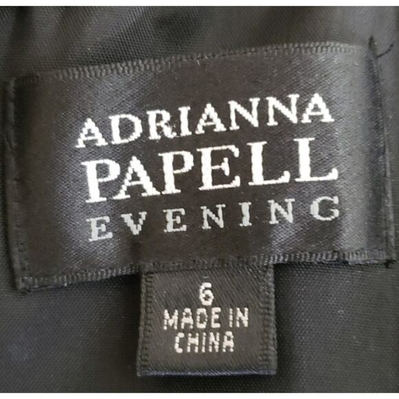 Adrianna Papell Black Tulle Strapless Evening Dress - Picture 3 of 5